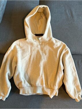 Essentials Beige Logo Pullover Hoodie